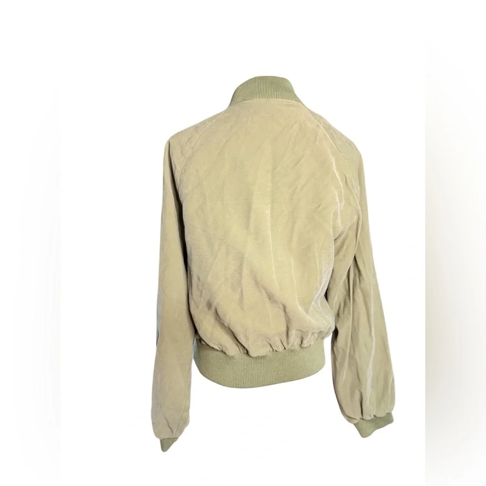 Jessica Simpson Crotchet Trim Olive Green Bomber Jacket Size S